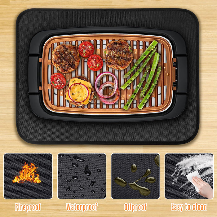 CowCity 24x18 Inch Heat Resistant Mat for Under Grill Tabletop