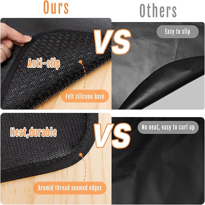 CowCity 24x18 Inch Heat Resistant Mat for Under Grill Tabletop