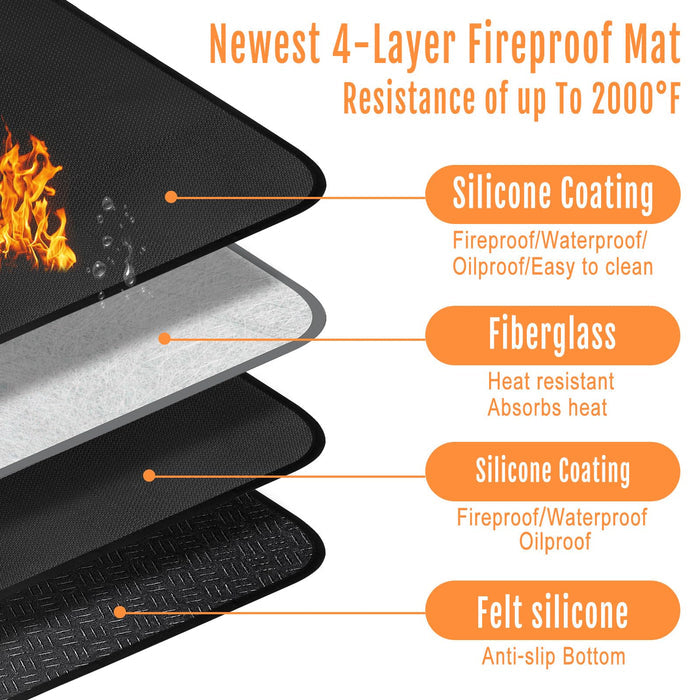 CowCity 24x18 Inch Heat Resistant Mat for Under Grill Tabletop