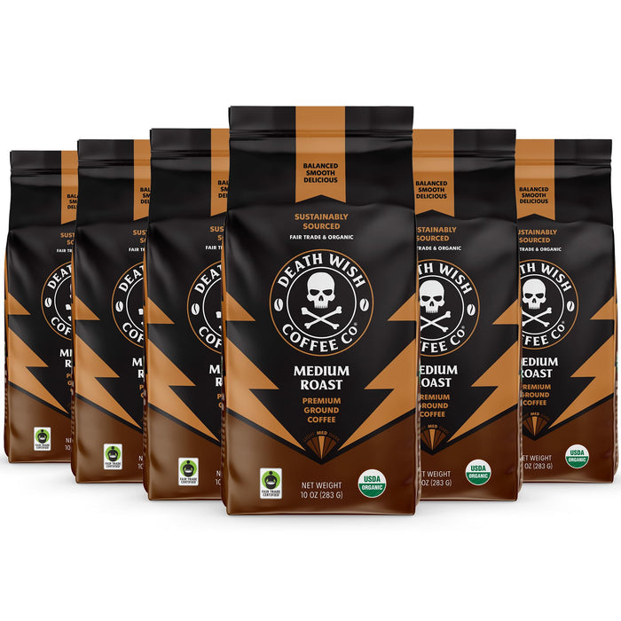 Death Wish Coffee Dark Roast & Valhalla Java Ground Coffee Bundle, Organic
