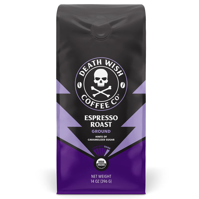 Death Wish Coffee Dark Roast & Valhalla Java Ground Coffee Bundle, Organic
