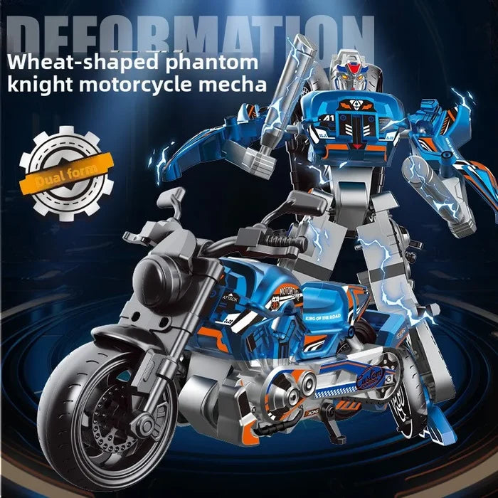 Deformed Motorcycle Robot Model Toy Educational DIY Bimorph Transformation Robot Gift