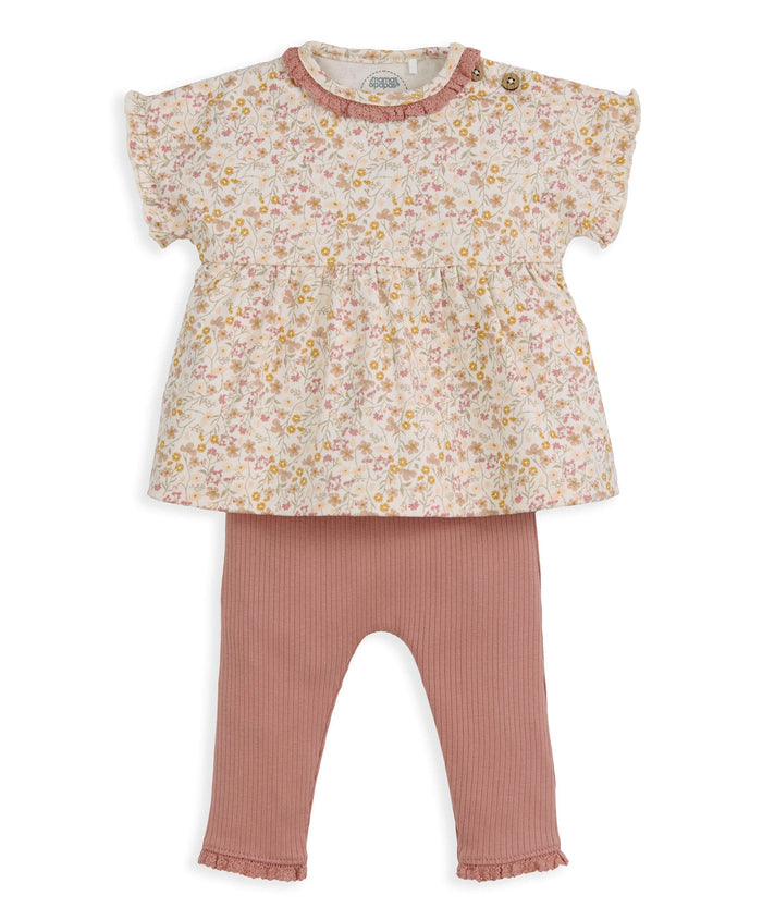 Mamas & Papas Outfits & Sets Ditsy T-Shirt & Leggings Outfit Set