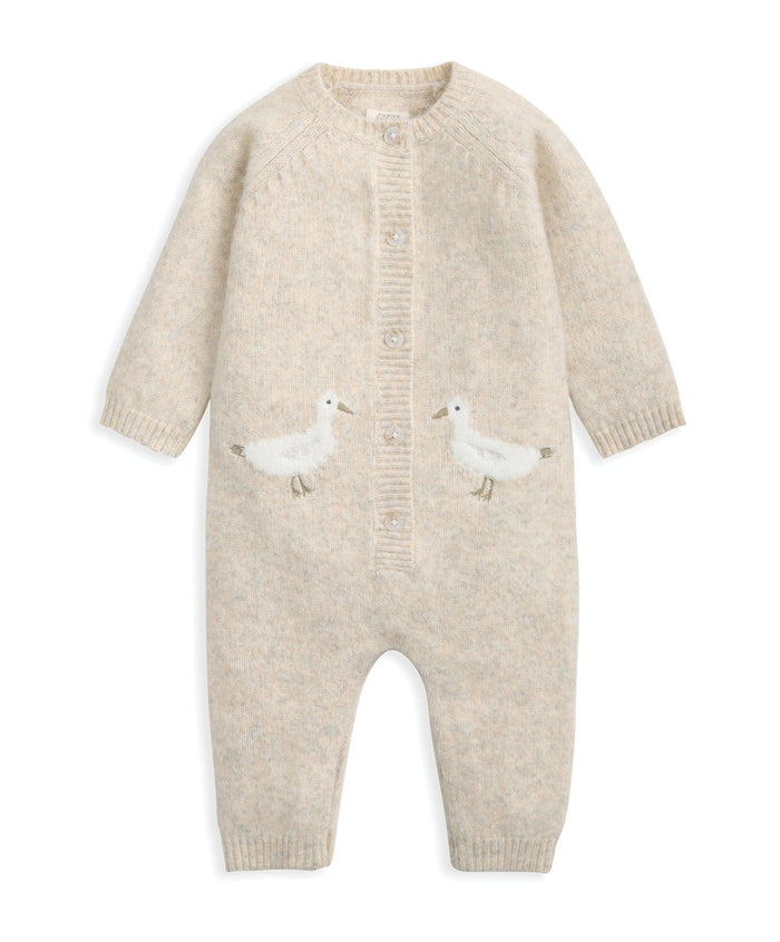 Mamas & Papas Rompers Duck Knitted Romper – Oatmeal