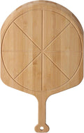 Fiery Chef 18” Bamboo Pizza Peel with 8 Slice Grooves, 25.6" x 18"