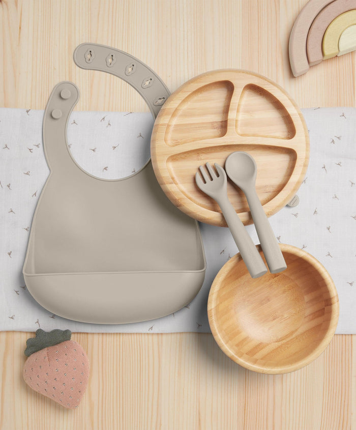 Mamas & Papas Baby Weaning First Mealtime Bamboo Set - Truffle