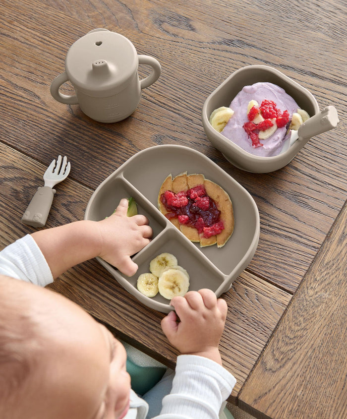 Mamas & Papas Baby Weaning First Mealtime Silicone Set – Truffle