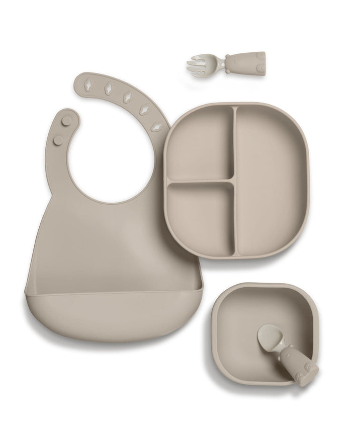 Mamas & Papas Baby Weaning First Mealtime Silicone Set – Truffle