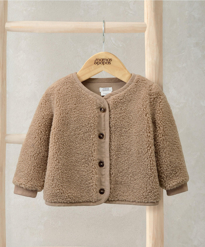 Mamas & Papas Fully Lined Borg Jacket with Rib Cuffs