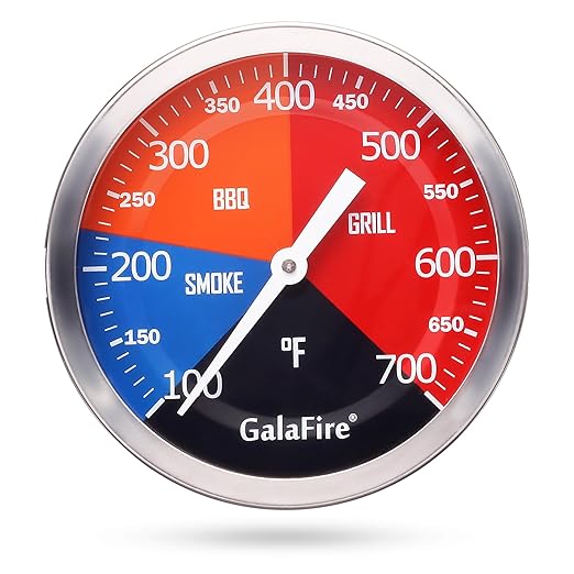 GALAFIRE 3 3/16 Inch BBQ Temperature Gauge for Smoker Wood Charcoal Pit
