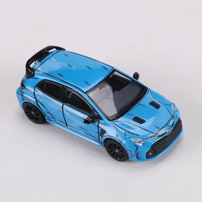 GCD 1:64 GR Corolla Blue Comic Version Alloy Model Car