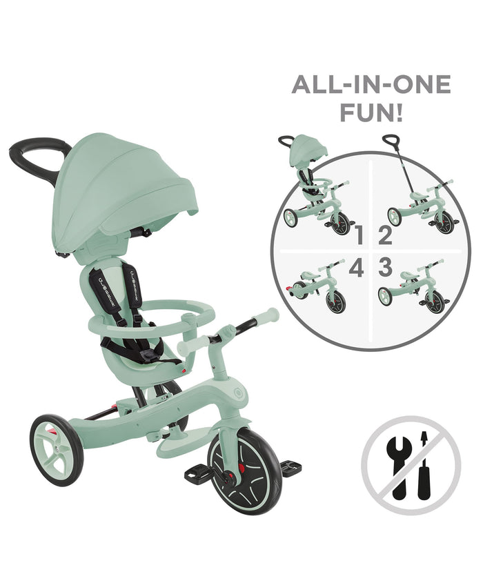 Globber Ride on Toy Globber Explorer Trike Eco 4 in 1 - Pistachio