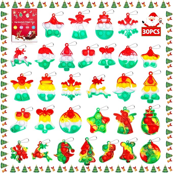 30PCS Christmas Keychain