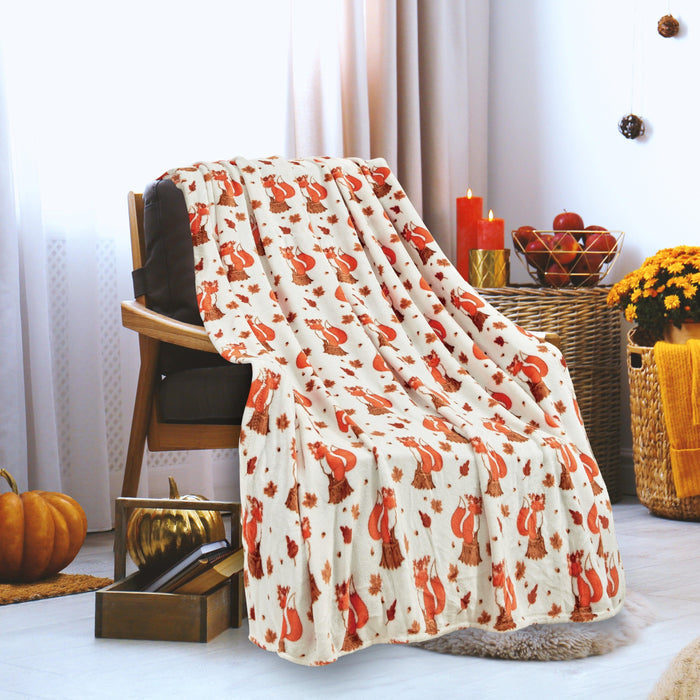 Halloween Theme Fleece Throw Blankets  - Velvety Feel, 50 x 60 inches
