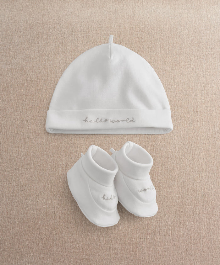 Mamas & Papas Hats & Booties Hello World Hat & Booties