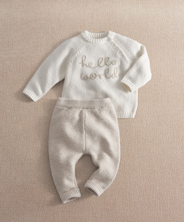 Mamas & Papas Outfits & Sets Hello World Knit Set (2 Piece)