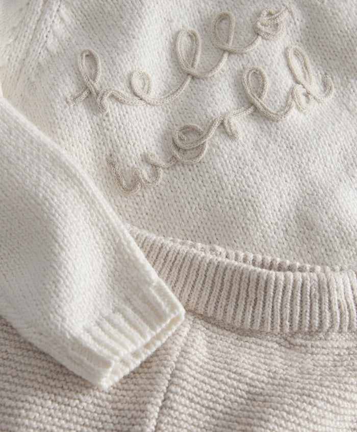 Mamas & Papas Outfits & Sets Hello World Knit Set (2 Piece)