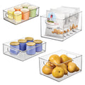 iDesign Stackable Pantry Bins with Handles, 4 Different Sizes, 4 Pack, Clear, Made in USA