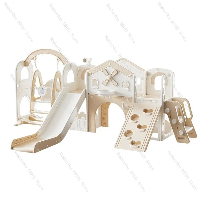Indoor slide swing 2-in-1 family multi-functional climbing frame