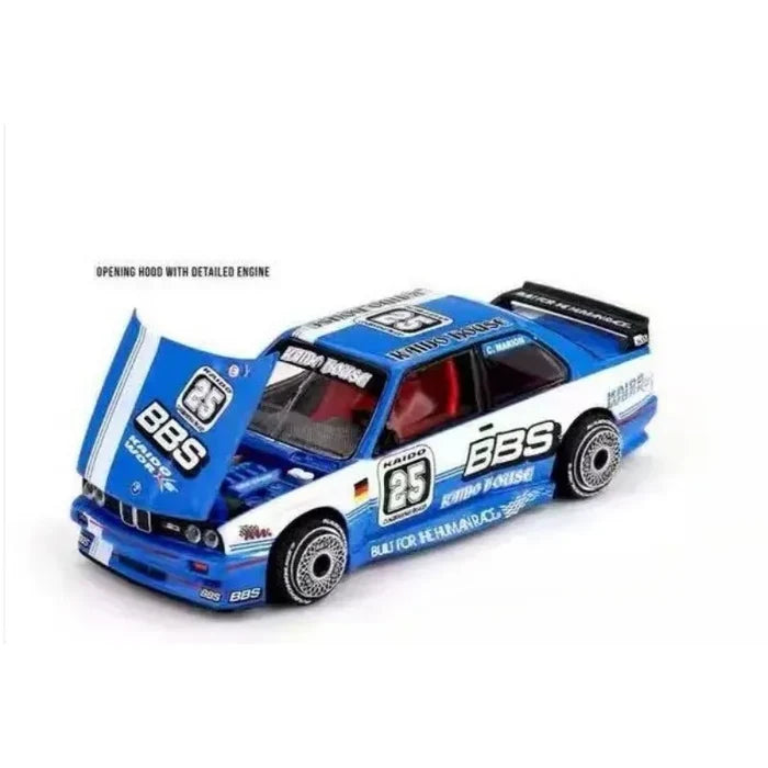 KAIDO&MINIGT 1:64 BMW M3 E30 die cast alloy car model, male toy, birthday gift, desktop decoration.