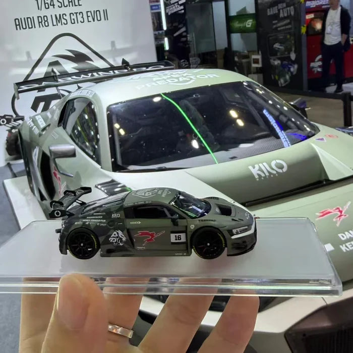 KILO 1:64 Audi R8 LMS GT3 Evo II Darwin Valkyrie Aluminum Alloy Die-Cast Car Model Collectible Gift