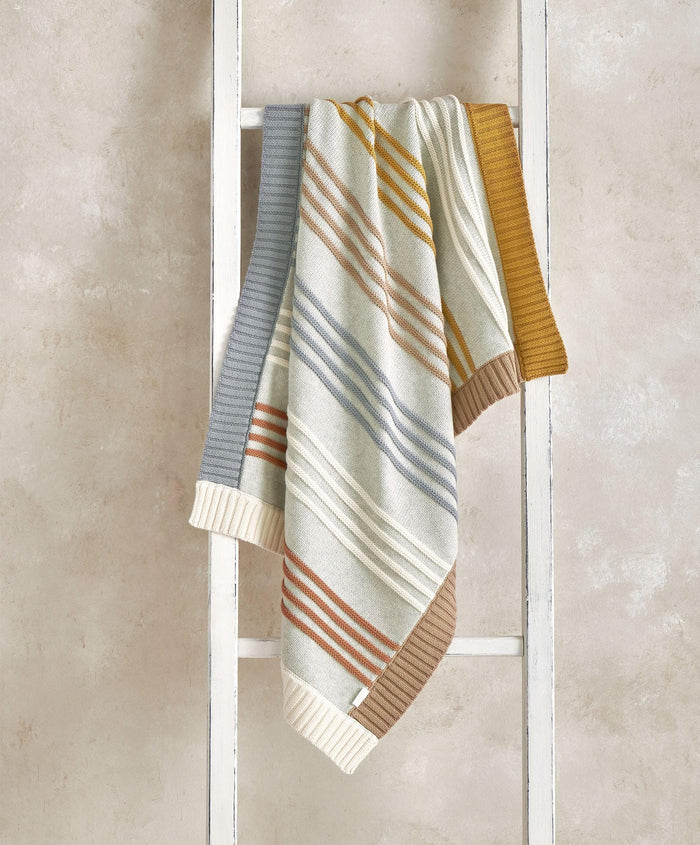 Mamas & Papas Blankets Cotton Essentials Knitted Blanket - Multi Colour Striped