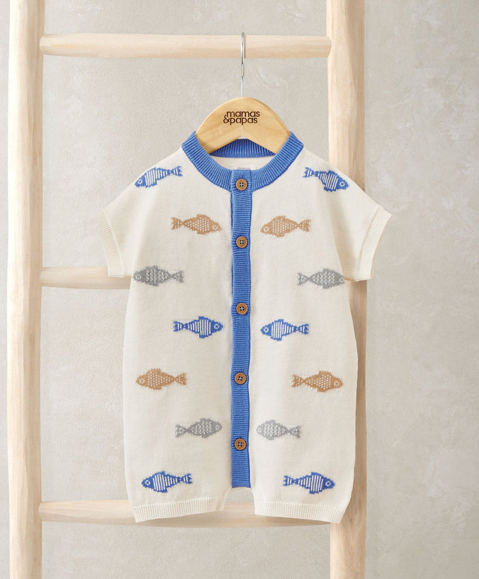 Mamas & Papas Rompers Knitted Cream Romper