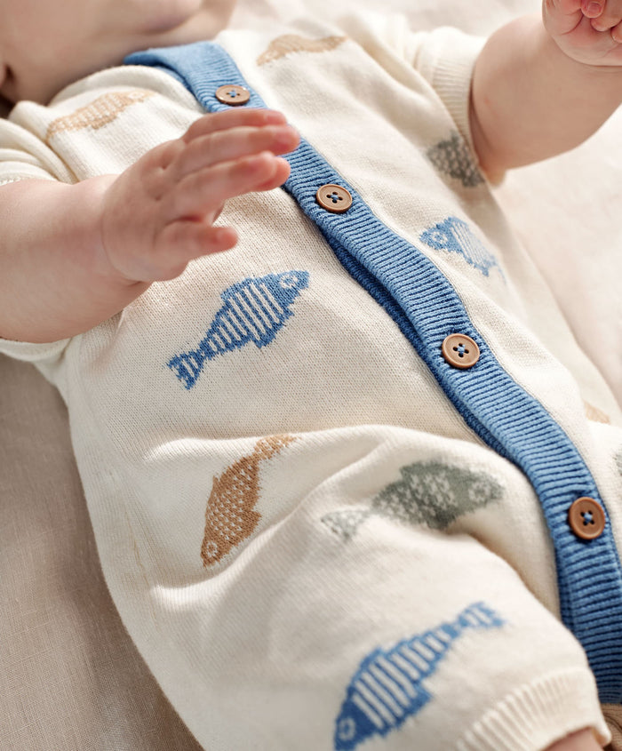 Mamas & Papas Rompers Knitted Cream Romper