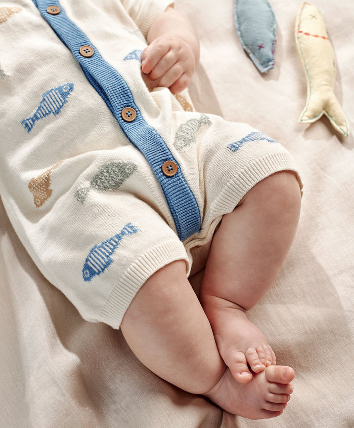 Mamas & Papas Rompers Knitted Cream Romper