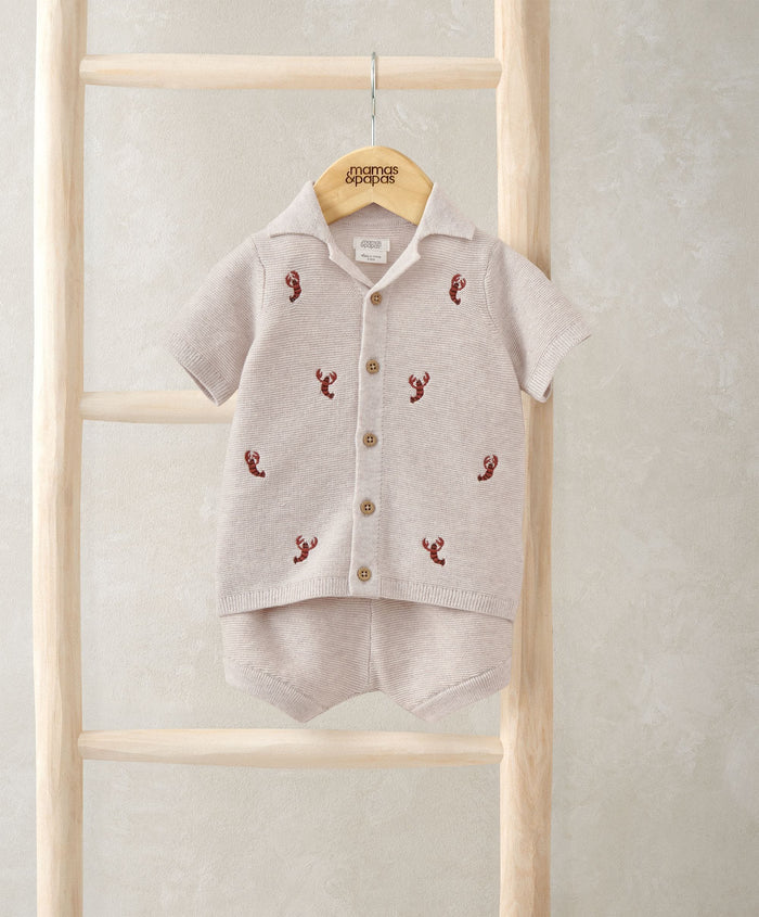 Mamas & Papas Outfits & Sets Knitted Lobster Shirt & Shorts
