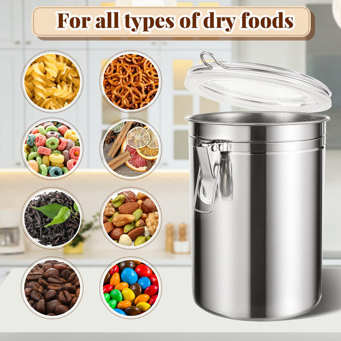 Lallisa 9 Pcs 62 Fl oz Stainless Steel Kitchen Canisters