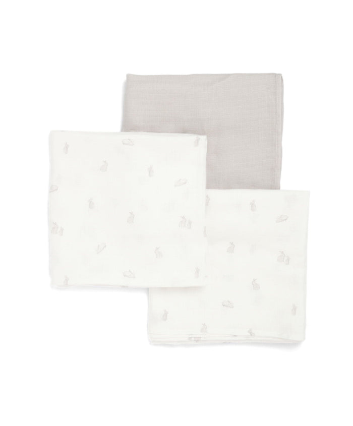 Mamas & Papas Bibs & Muslins Large Muslin Squares (3 pack) - Bunny