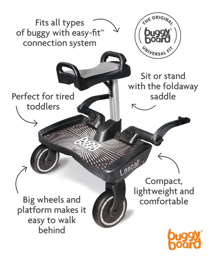 Lascal Buggyboards Lascal Black Maxi BuggyBoard&reg; Plus Grey Saddle
