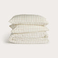 Latte Grid Bamboo Quilt Cover