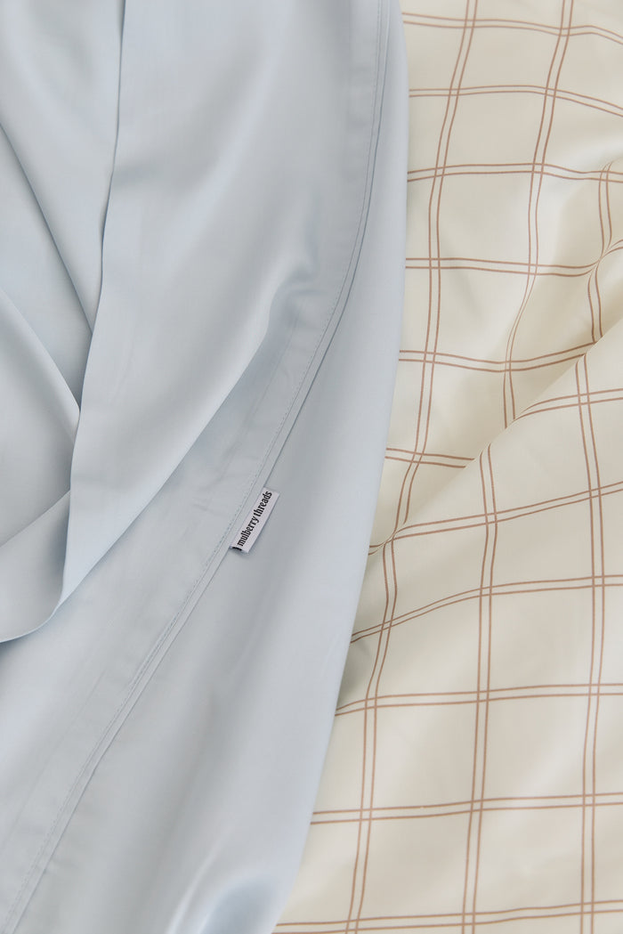 Latte Grid Bamboo Sheet Set