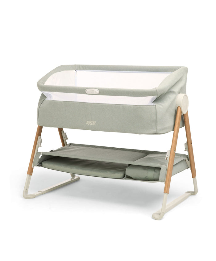 Mamas & Papas Lua Bedside Crib and Sheet Bundle - Sage/Cosmic Sky
