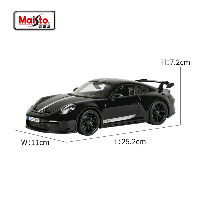 Maisto 1:18 2022 Porsche 911 GT3 Sports Car Orange Static Die Cast Vehicles Collectible Model Car Toys