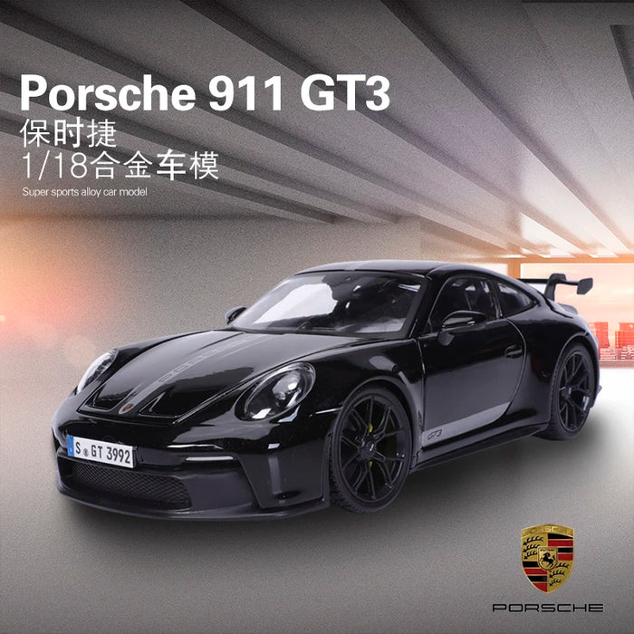 Maisto 1:18 2022 Porsche 911 GT3 Sports Car Orange Static Die Cast Vehicles Collectible Model Car Toys