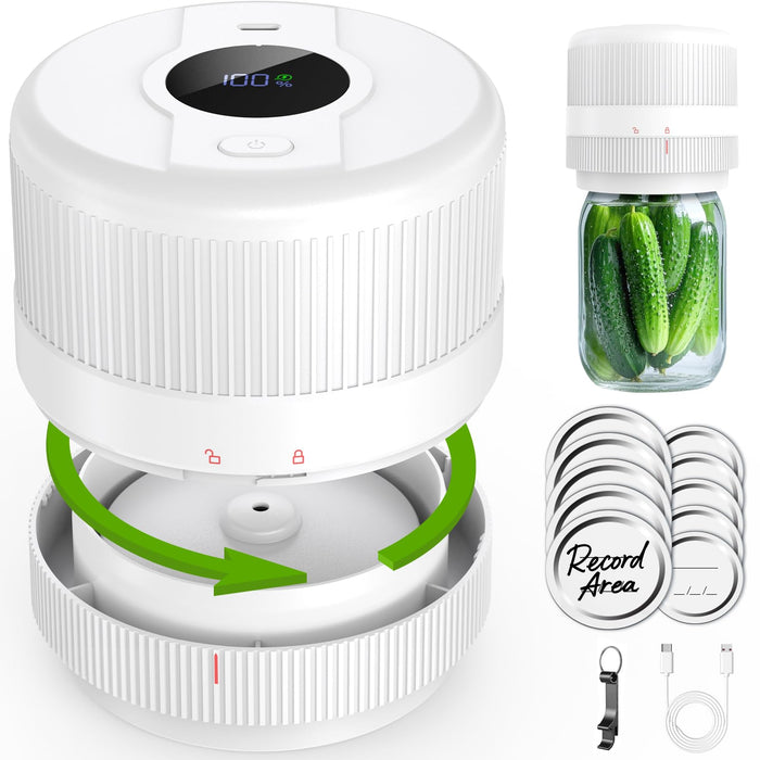 Mason Jar Vacuum Sealer Kit, Electric Sealer for Wide and Regular Mouth Mason Lids, Canning Vacuum Sealer Mason Jar, Automatic Vacuum Sealer Machine for Food Storage - Saxe Blue
