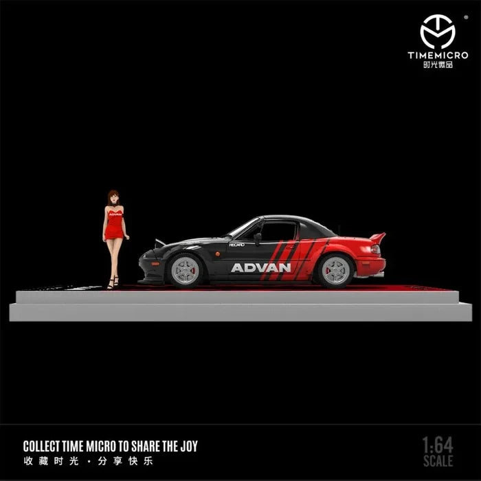Mazda MX5 ADVAN and HKS TM 1:64 Collectible Display Items, Gifts, Realistic Alloy Car Models.