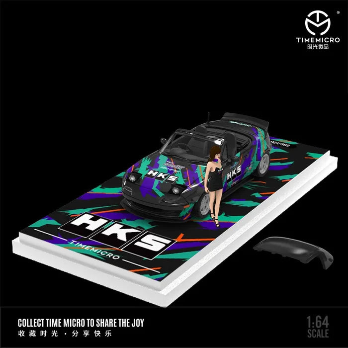 Mazda MX5 ADVAN and HKS TM 1:64 Collectible Display Items, Gifts, Realistic Alloy Car Models.