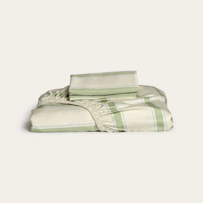 Meadow Stripe Bamboo Fitted Sheet
