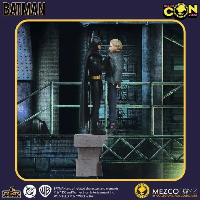 Mezco Toyz 5 Points Batman (1989) - "I'm Batman" Boxed Set 3.75' Action Figure Model Doll Garage Kit