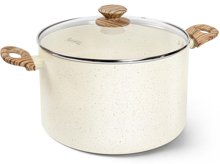 MICHELANGELO Nonstick Cooking Pot - 6 Quart Soup Pot with Lid for Family Meals, Non-Toxic Stockpot with Stay-Cool Handles, Induction Ready, Easy Cleanup, PFOA & PFOS Free