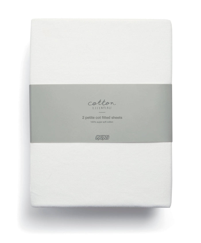 Mamas & Papas Petite Cot Fitted Sheets (2 Pack) - White