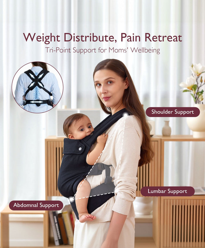 Momcozy Baby Carriers Momcozy Baby Carrier 3M+ Cotton - Black