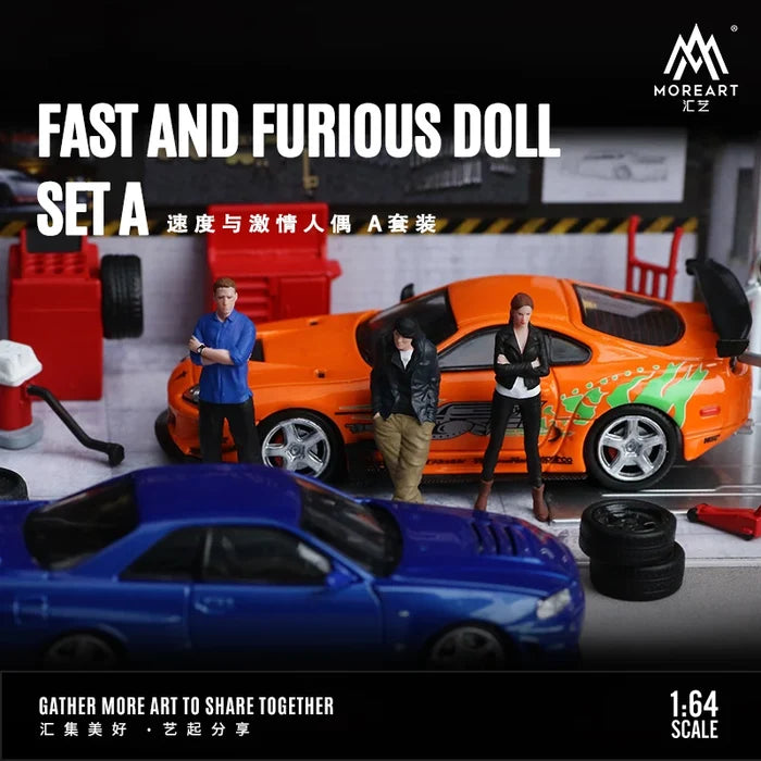 MoreArt 1:64 Fast & Furious Set A Resin Model Figures Mini People For Car Model Scene Collection Gift