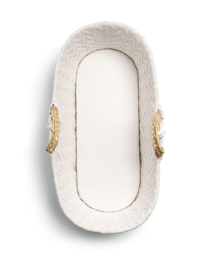 Mamas & Papas Moses Basket Bedding Moses Basket - White Cable Knit