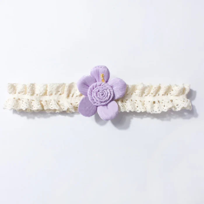 New Baby Hair Accessories Cute Flower Lace Elastic Headband for Infants Children's Fontanelle Protection