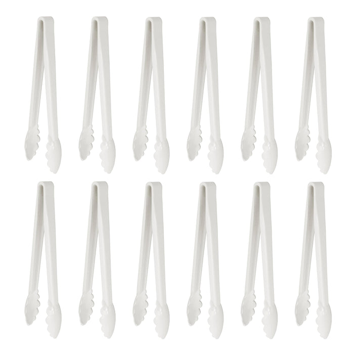 New Star Foodservice 35551 Utility Tong, High Heat Plastic, Scalloped, 12 inch, Set of 12, White